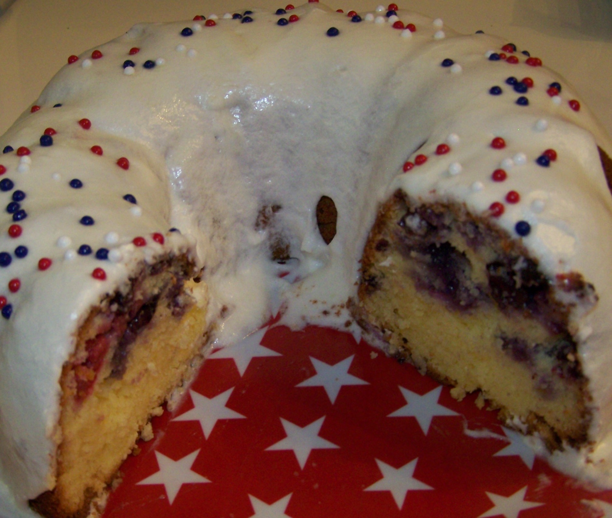 Red, White, & Blueberry Bundt Cake Recipe